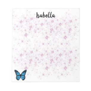 Bloc-note arrière - plan papillon bleu