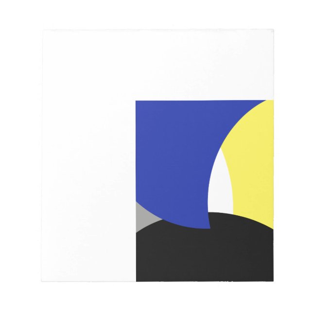 Bloc-note Art Abstrait bleu jaune (Devant)