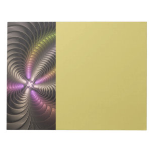 Bloc-note Art abstrait brillant tripant coloré fractal 3D