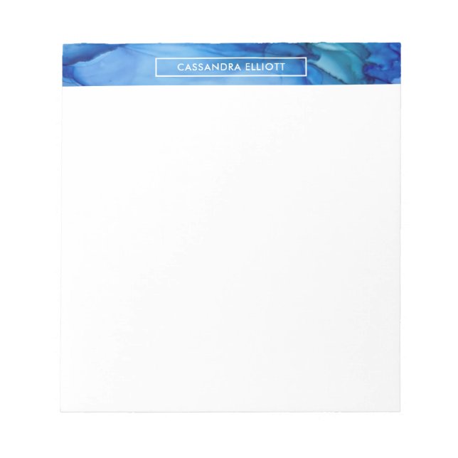 Bloc-note Art Abstrait Liquide Gras Royal Blue Alcohol Enk (Devant)