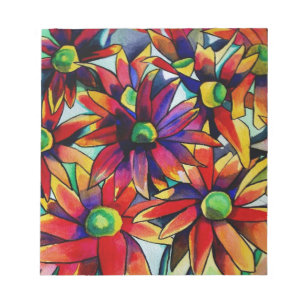 Bloc-note art de fleurs sauvages multicolores Daisy Straw