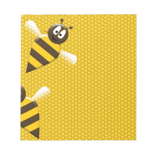 Bloc-note Art de motif d'abeilles d'abeille d'or jaune de