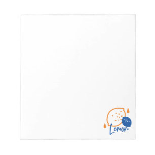 Bloc-note Art minimaliste de la ligne de citron - Fruit d'ag