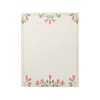 Bloc-note Art Nouveau Fuchsia Floral Border Notepad