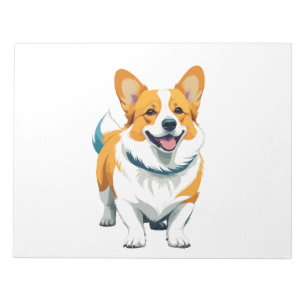 Bloc-note Art vectoriel Corgi avec des couleurs vives