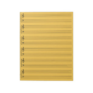 Bloc-note Aspen Gold Music Sheet Paper
