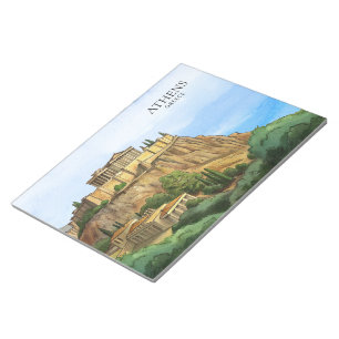 Bloc-note Athènes Grèce Aquarelle Vues historiques