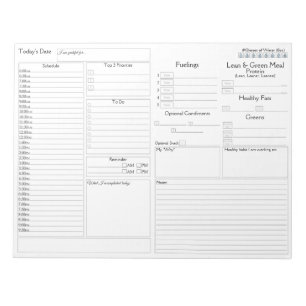 Bloc-note Aucun planificateur quotidien  5 et 1 Journal alim