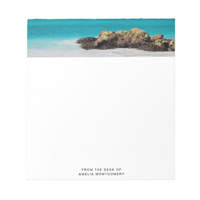 Bloc-note Azure Ocean Sandy Beach Photo (Devant)