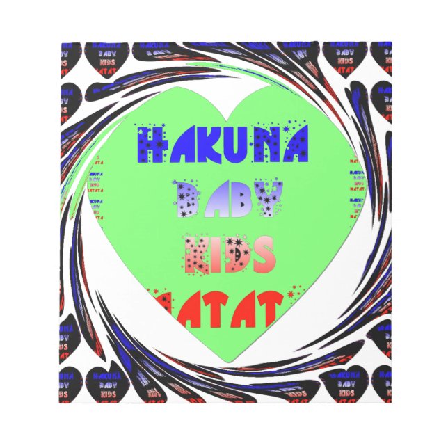 Bloc-note Baby Luminous Hearts Hakuna Matata Baby Design (Devant)
