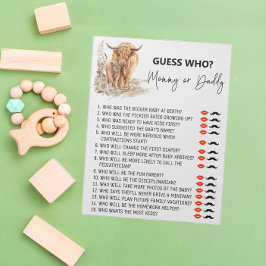 Bloc-note Baby shower Devins Qui Joue La vache Highland