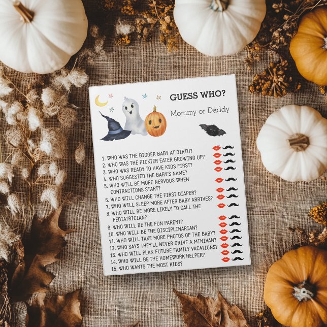 Bloc-note Baby shower Halloween Ghost Devine Qui (Créateur téléchargé)