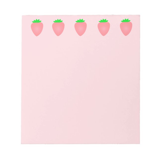 Bloc-note Baby shower Motif aux fraises roses été 2025 (Devant)