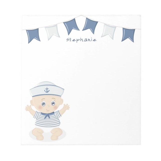 Bloc-note Baby shower Nautical Baby Boy (Devant)