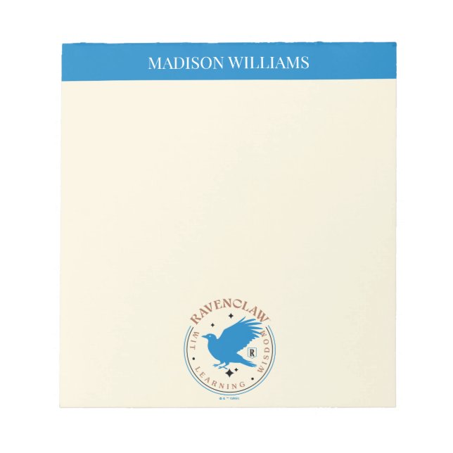 Bloc-note Badge de la Fierté de la maison d'aigle bleu RAVEN (Devant)