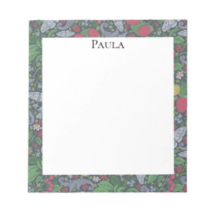 Bloc-note Baies Papillons Tagetes Œillets Vintage