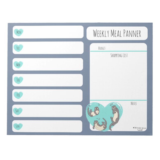 Bloc-note Baignade River Otter Ordinateur portable hebdomada (Devant)