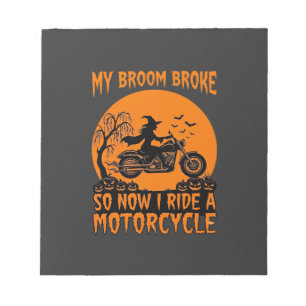 Bloc-note Balai Casse Sorcière Halloween Moto Chauves-Souris