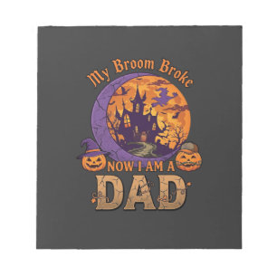 Bloc-note Balai Papa Brisé Halloween Maison Hantée Moustache
