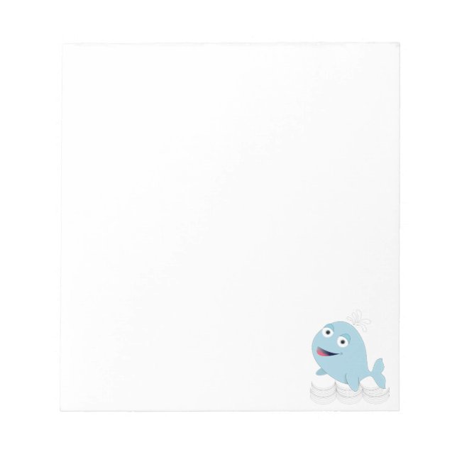 Bloc-note Baleine bleue personnalisée (Devant)