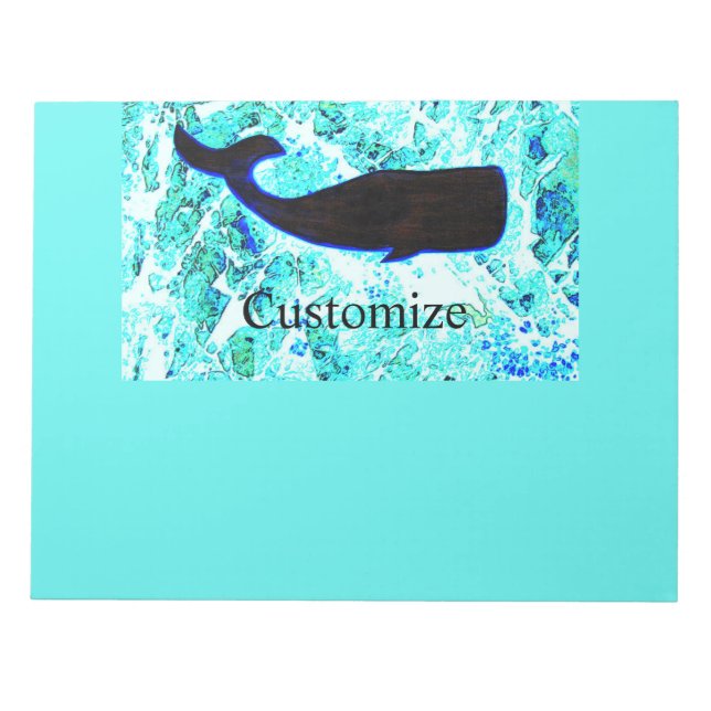 Bloc-note baleine noire Thunder_Cove bleu (Devant)