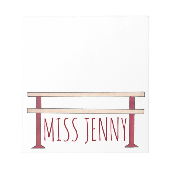 Bloc-note Ballet Ballerina Classe de danse Studio Professeur (Devant)