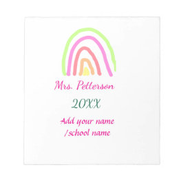 Bloc-note Bandes arc-en-ciel colorées ajouter le nom de l'en