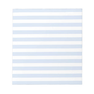 Bloc-note Bandes de bonbons bleu pâle et blanc