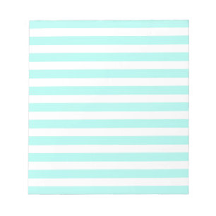 Bloc-note Bandes de bonbons turquoise et blanche
