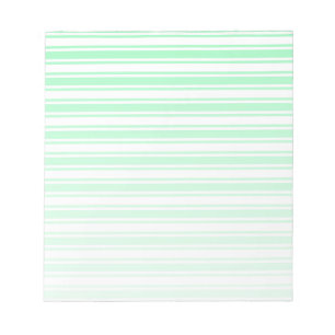 Bloc-note Bandes de bonbons vert et blanc pastel