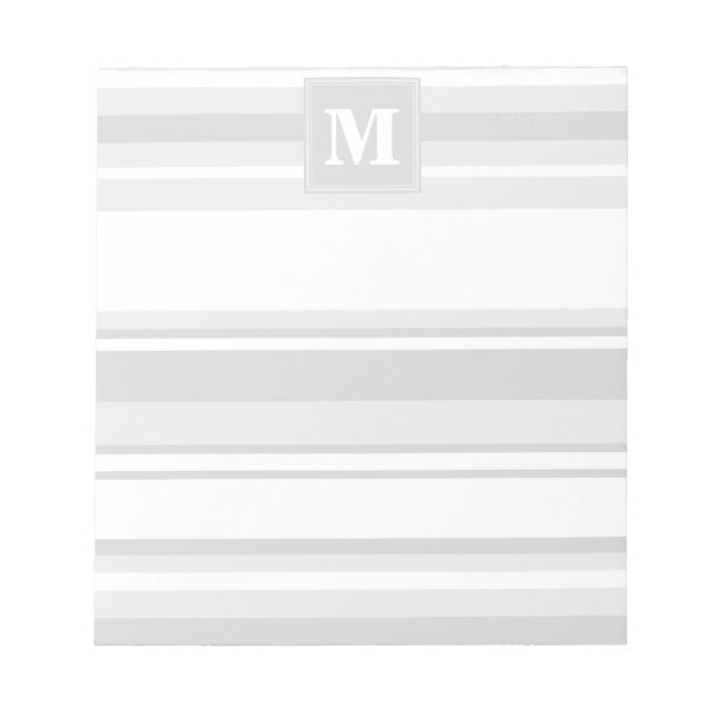 Bloc-note Bandes gris clair monogrammes (Devant)