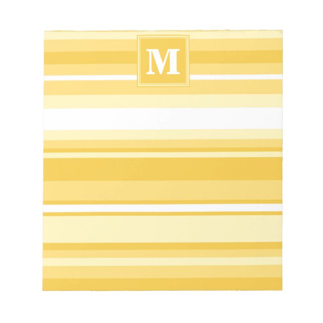 Bloc-note Bandes jaunes monogrammes (Devant)