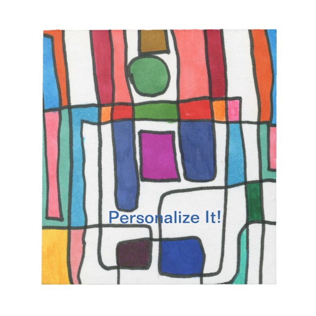 Bloc-note Bandes rectangulaires chaudes et cool avec accent  (Devant)