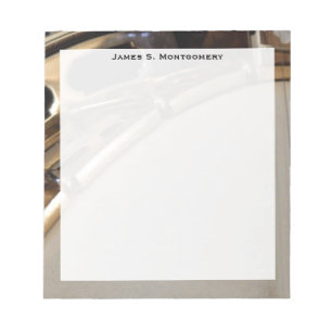Bloc-note Banjo blanc et or Monogram Music