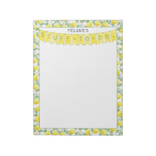 Bloc-note Bannière et aquarelle Motif citron