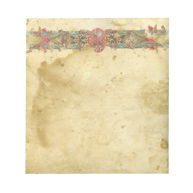 Bloc-note Bannière florale médiévale (Devant)