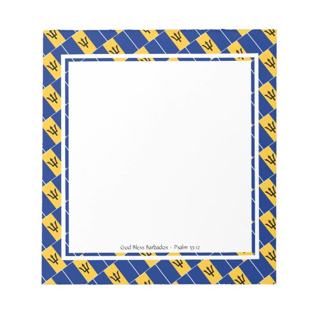 Bloc-note BARBADOS DRAPEAU Patriotique BARBADIEN Personnalis (Devant)
