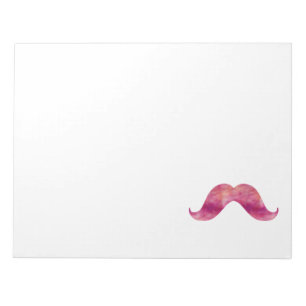 Bloc-note Barbe rose Tie Dye Aquarelle Dessins de moustaches