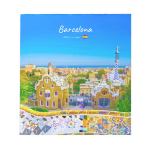 Bloc-note Barcelone, Espagne - Parc Guell Mosaïque Gaudi