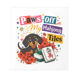 Bloc-note Bas les pattes de mes tuiles de Mahjong Dachshunds