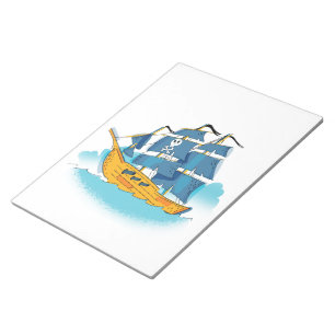 Bloc-note Bateau de pirate de dessin animé mignon