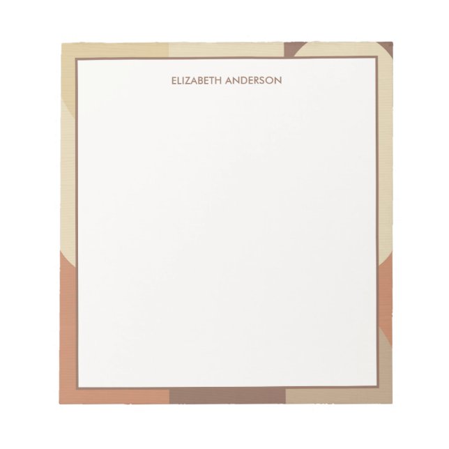 Bloc-note Bauhaus Terracotta Beige Abstract Personalized (Devant)