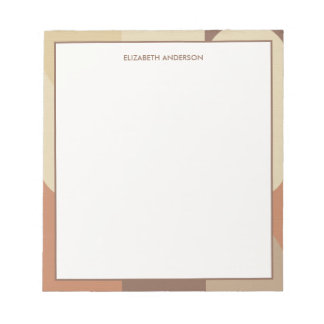 Bloc-note Bauhaus Terracotta Beige Abstrait Personnalisé