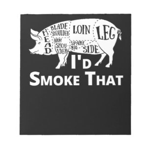Bloc-note BBQ  BBQ Grill Pig Pork Id Fumer Qui Cadeaux