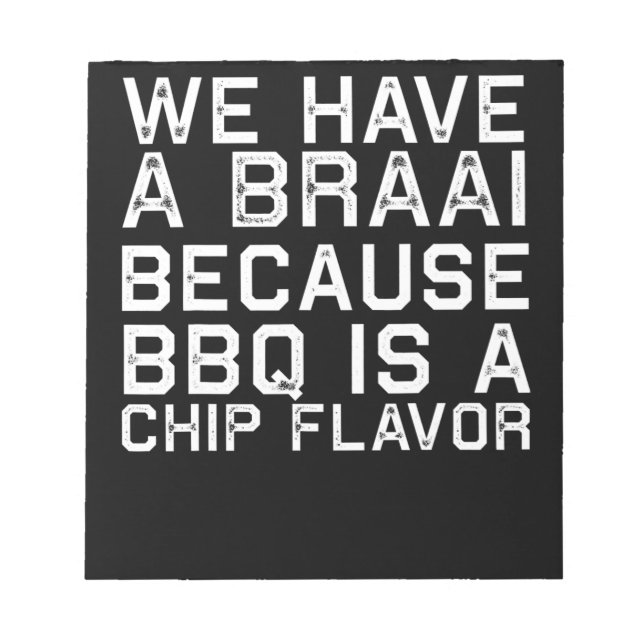 Bloc-note BBQ | Braai Funny Afrique du Sud Famille BBQ Cadea (Devant)