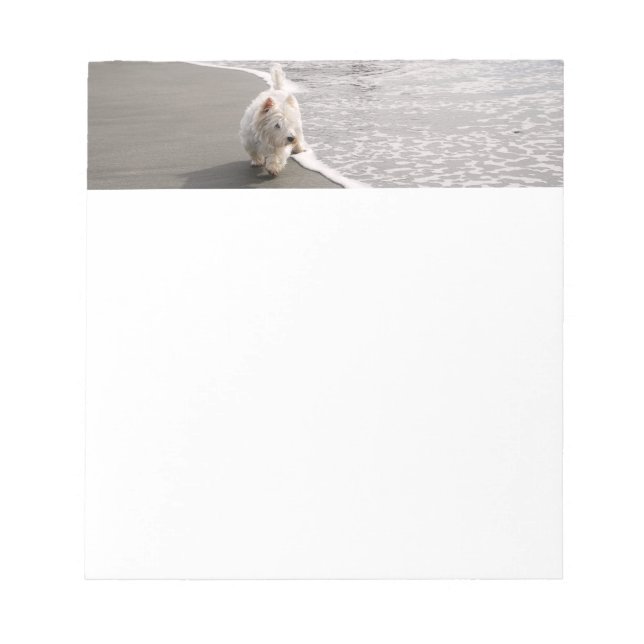 Bloc-note Beachcombing White Westie Chien Photo Papeterie (Devant)