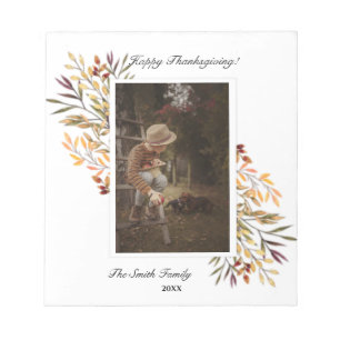 Bloc-note Beau feuillage d'automne Thanksgiving Photo Notepa