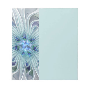 Bloc-note Beauté florale Abstrait Moderne Fleur Pastel Bleu