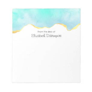 Bloc-note Beautiful Tropical Green with Gold Border