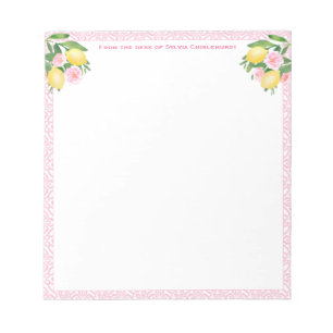Bloc-note Beaux citrons Amalfi rose De la part de